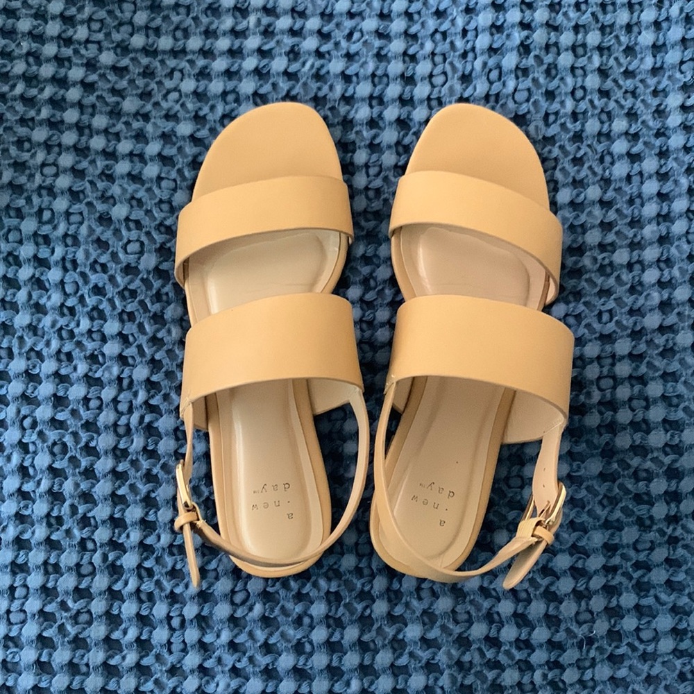 A New Day Tan Leather Sandals